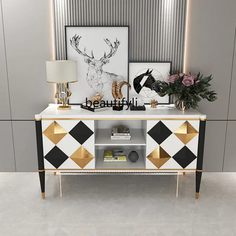 

l Light luxury entrance, home living room storage cabinet American style, home wall storage cabinet, foyer decorative cabinet