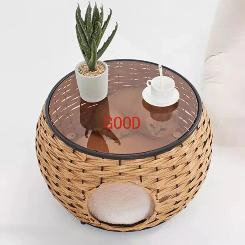 Balcony Cat Bed Tea Table Accessories Portable Modern Side Cat House Castle Things Coffee Outdoor Gato Accesorios Home Furniture