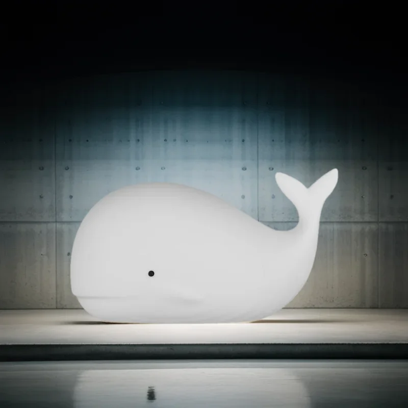 7 colors Cute Whale Night Light Silicone USB Rechargeable Nightlights Room Decorations Table LED Lamp Gifts For Children