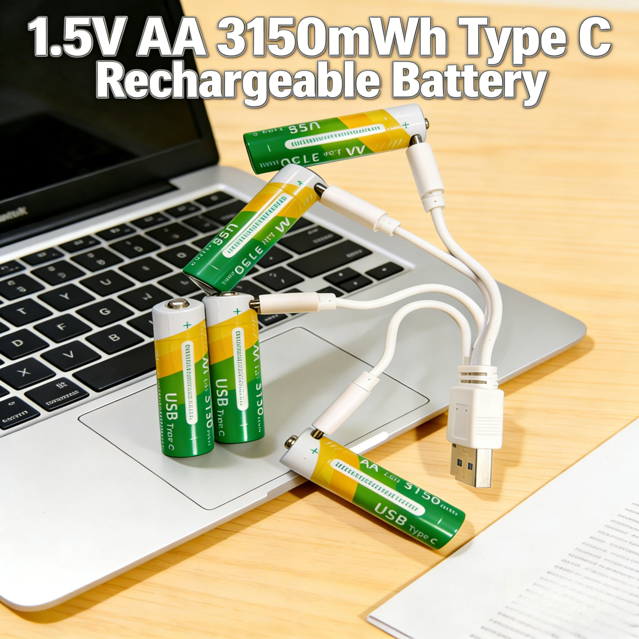 

Alkaline Battery Alternative 1.5V AA Rechargeable 3150mWh Type C Charging for Smart Home Rechargeable Battery Pack