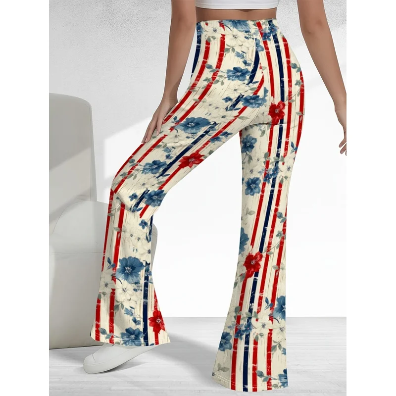 Printed flared pants for teenagers aged 7-16, suitable for daily street wear and suitable for all seasons.