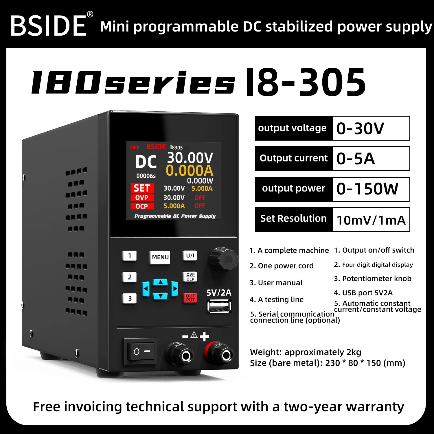 Bside Dc Laboratorium Gereguleerde Voeding Programmeerbaar 30V/10a 40V/20a Verstelbare Bank Schakelaar Preset Stroom Stabilisator Aan/Uit