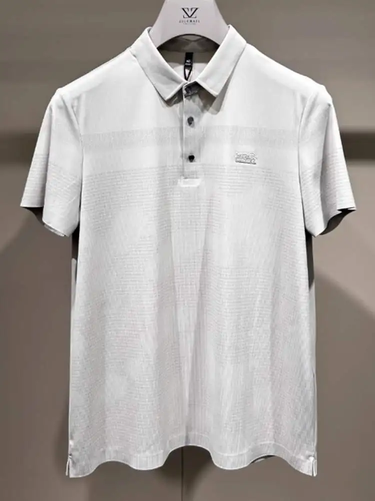 

Новая летняя мужская модная футболка высокого качества с отложным воротником, удобная, молодежная, трендовая, антибактериальная