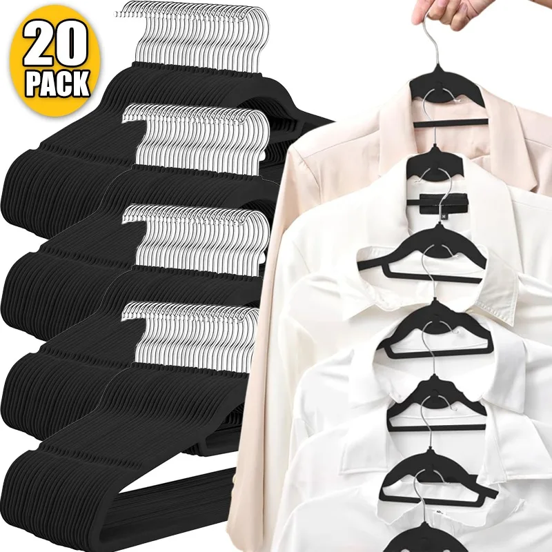

10/20x плюшевая вешалка для одежды, черная нескользящая вешалка, многофункциональный шарф, пояс, галстук, держатель для одежды, сушилка, экономия места