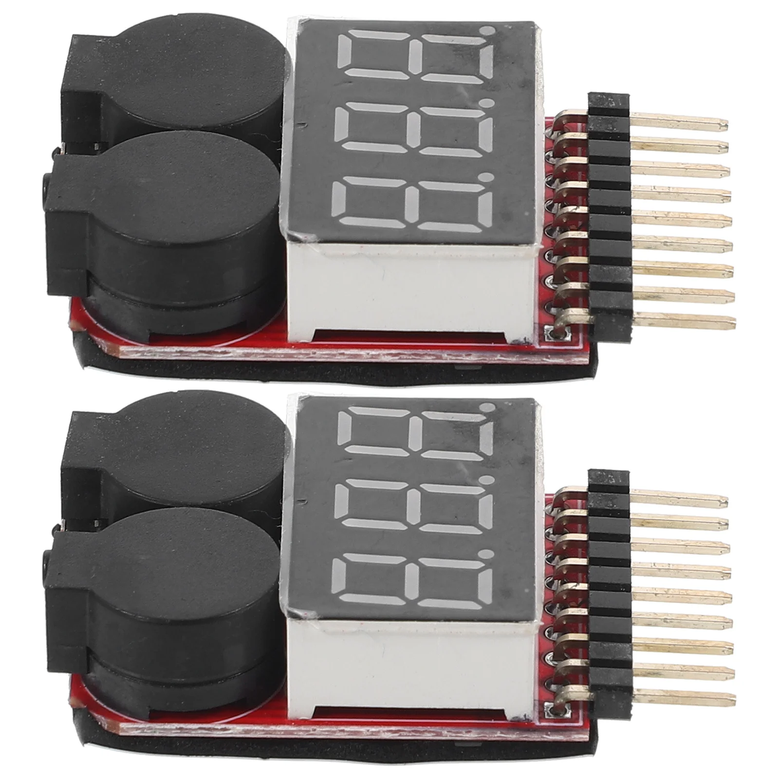 

2Pcs Lipo Voltage Tester Checker Accurate Rc Monitor Low Voltage Buzzer Alarm Portable Device Lipo Checker