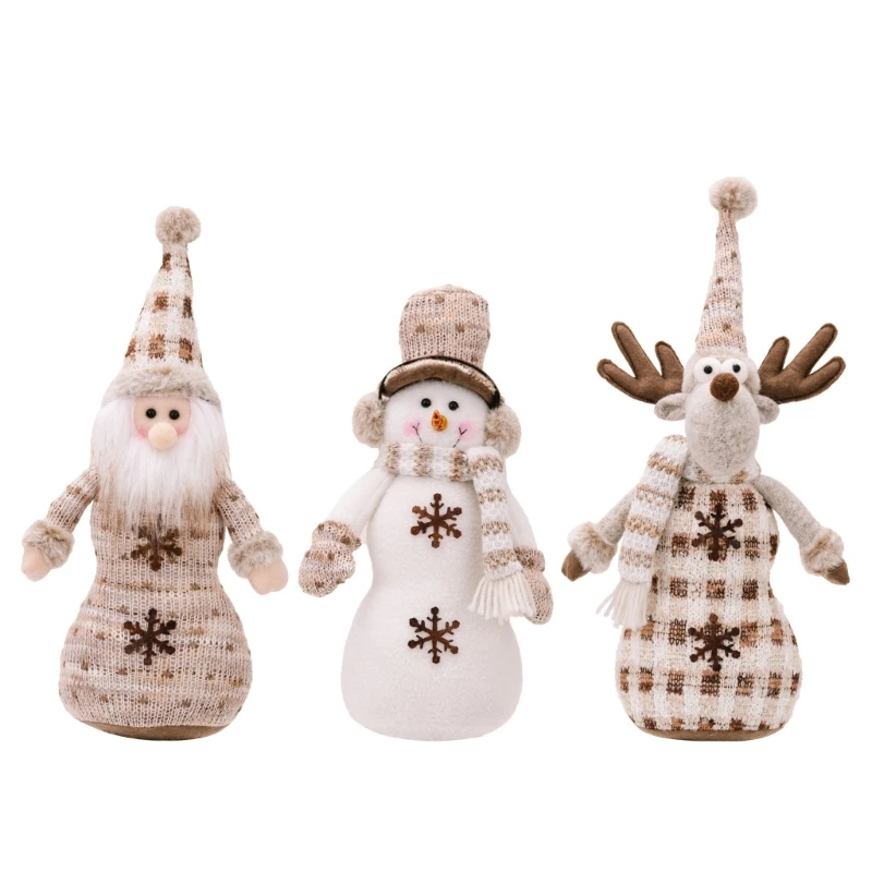 Double Level Christmas Figures for Home Decoration Enthusiasts Stylish Christmas Santa/Snowman/Deer Desktop Ornament