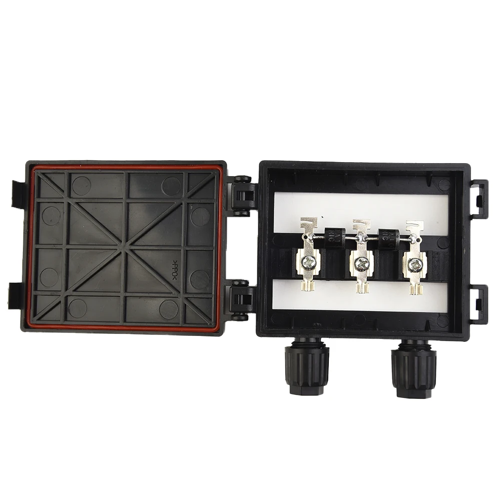 Black DC 1000V IP65 6.5A PV Module Box Junction Box Panel Solar 2 Diodes 50W-120W 6A For Junction Box PV PPO 1PC