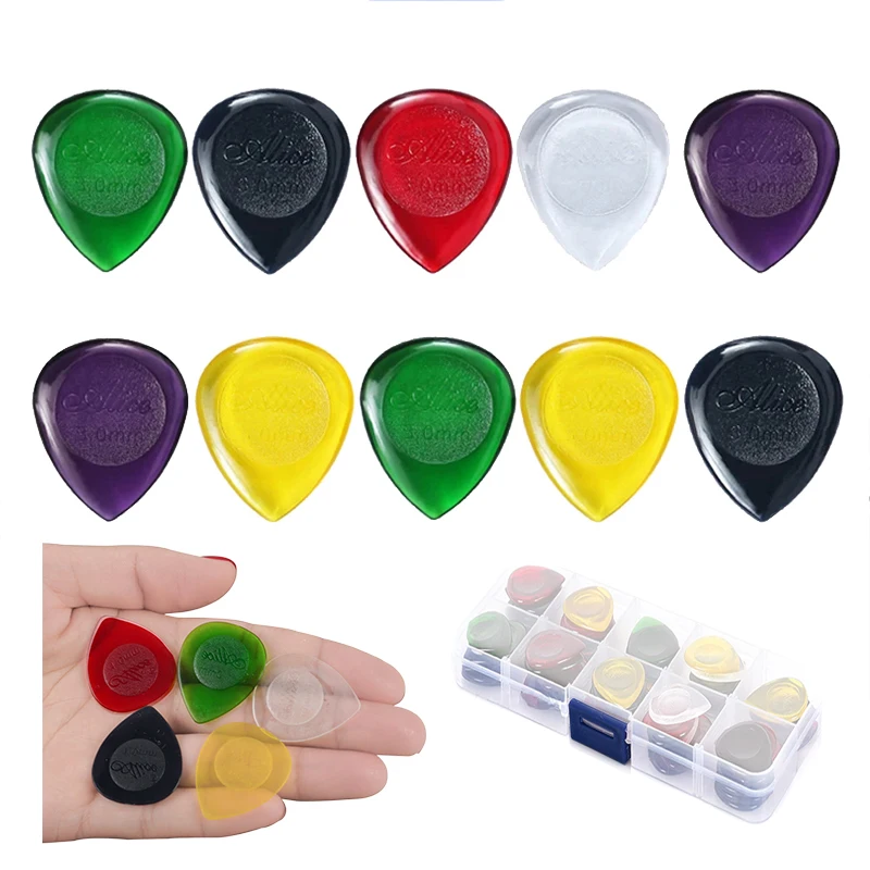 30 pièces plectres de guitare avec boîte forme de gouttelette d'eau ABS plectres 1/2/3mm guitare électrique basse palettes accessoires de guitare TMZ