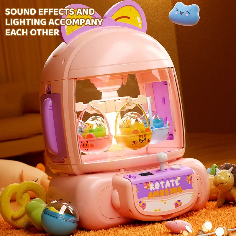 Claw Machine Toy for Kids Girl Boy Portable Plush Doll Grabber  with Music Toy Crane Machine Party Game Children Christmas Gifts