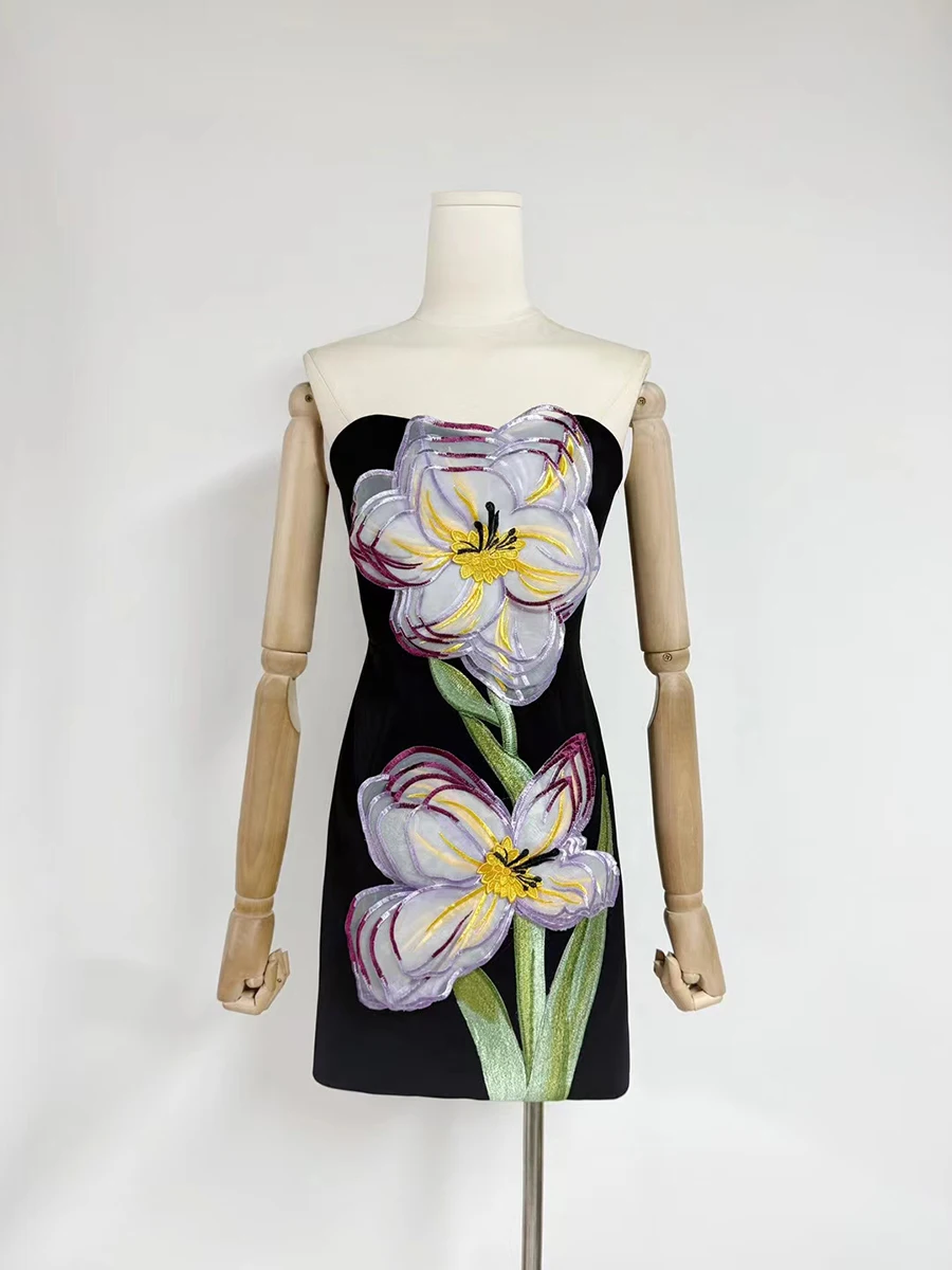 VGH Colorblock Sexy Mode Kleider für Frauen Liebsten Ärmellose Hohe Taille Patchwork Applikationen Schlank Mini Kleid Weibliche Kleidung