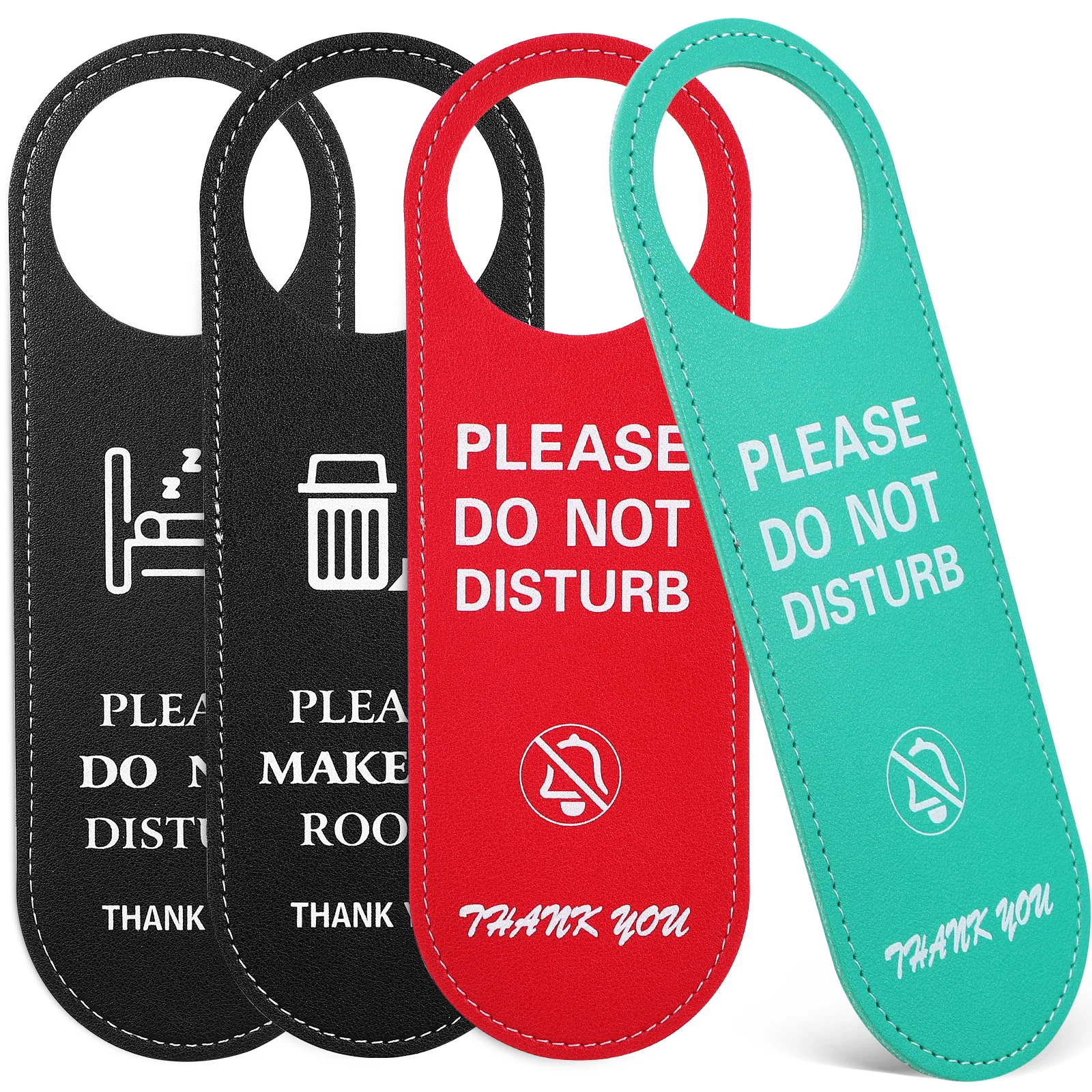 

4Pcs Not Disturb Door Sign Double Sided Reversible Privacy Hanging Tags for Hotel Office Not Disturb Door Hanger Sign