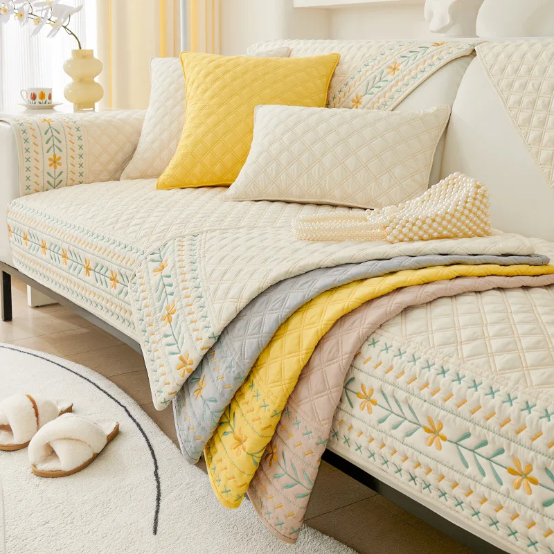 Bohemian Sofa Cover Cotton Sofa Cushion Four Seasons Universal Living Room Geometry Home Decor Couch Cover Non-Slip Slipcovers