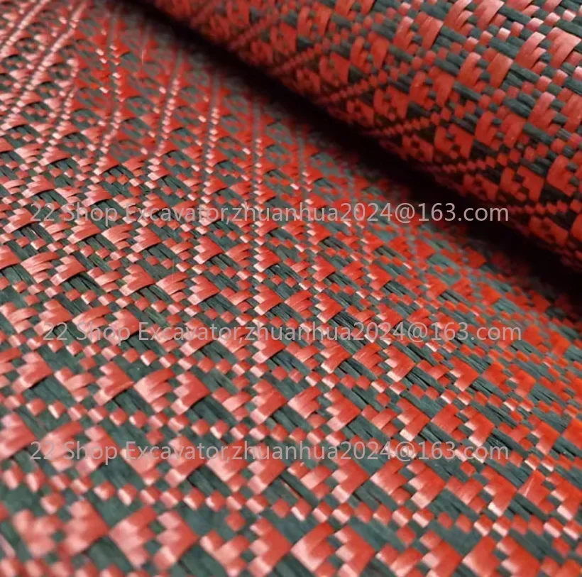 3k 240GSM Red black Jacquard Aramid Carbon Fiber Blended Fabric Cloth 100cm