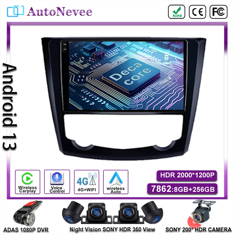 

Auto Radio For Renault Kadjar 2015-2019 GPS Navigation Multimedia Player Stereo Head Unit No 2din DVD QLED Screen Dash Cam HDR