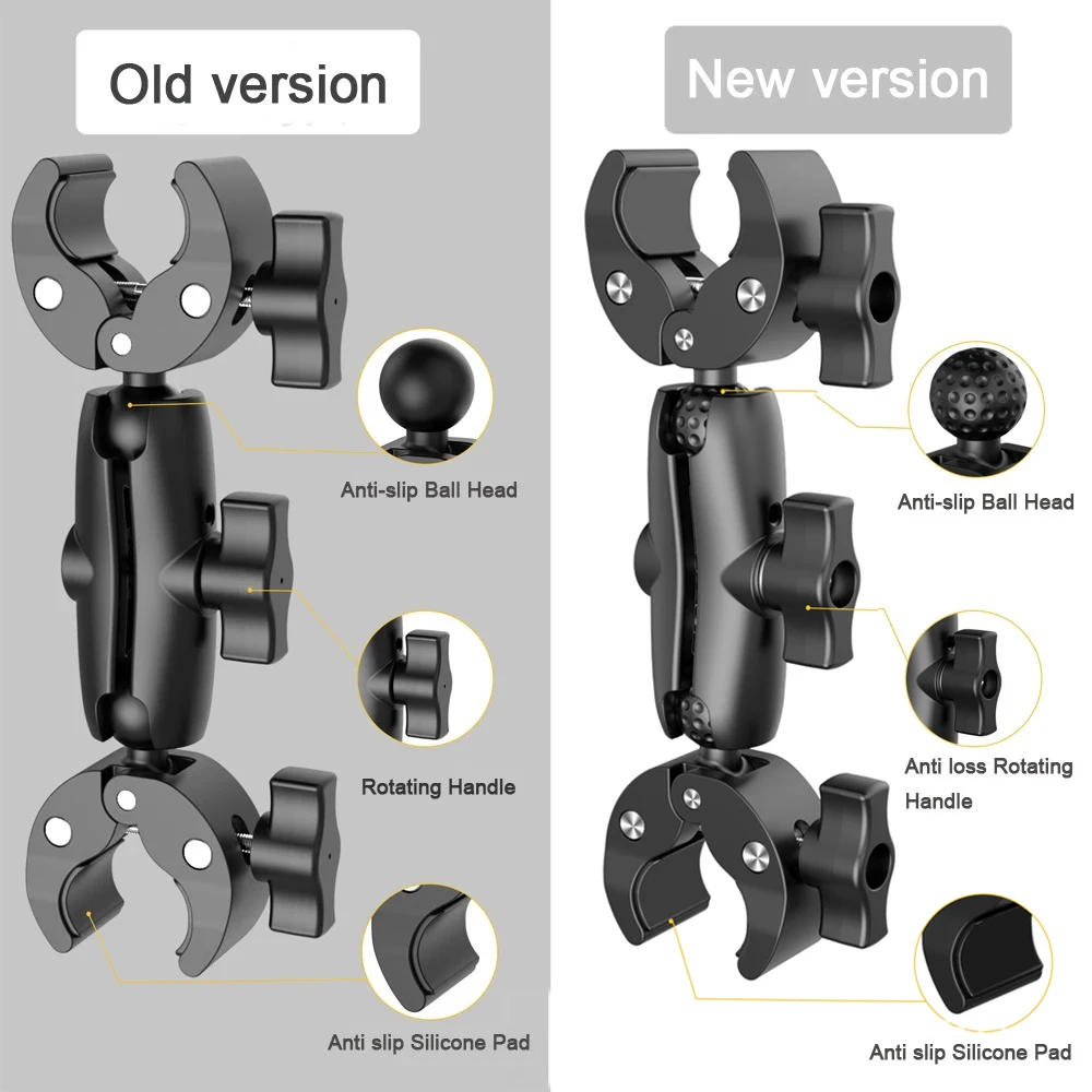 Upgrade version for Insta360 One X2 X3 Motorcycle Bicycle Double Clip Bracket for GoPro 12 11 9 Bike Self Stick Camera Accessory