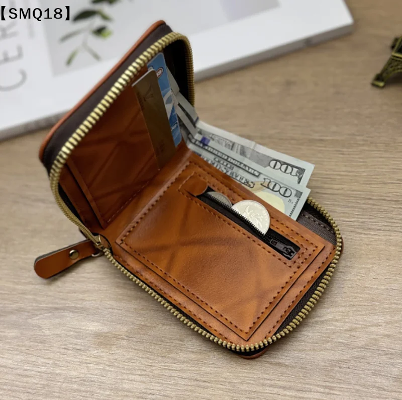 Men's Business Wallet Men's Wallets With 100 US Dollar PatternWallet Male Leather Walet Photo Card Holder Capacity Wallet【SMQ】