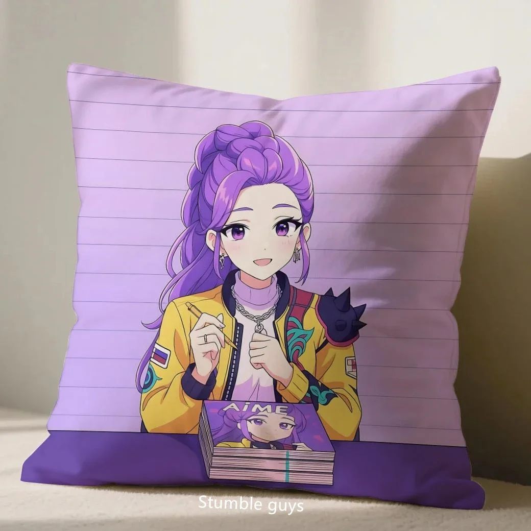 Kpop شيطان الصيادين أنيمي 45X45cm غطاء وسادة أريكة المخدة غرفة المعيشة