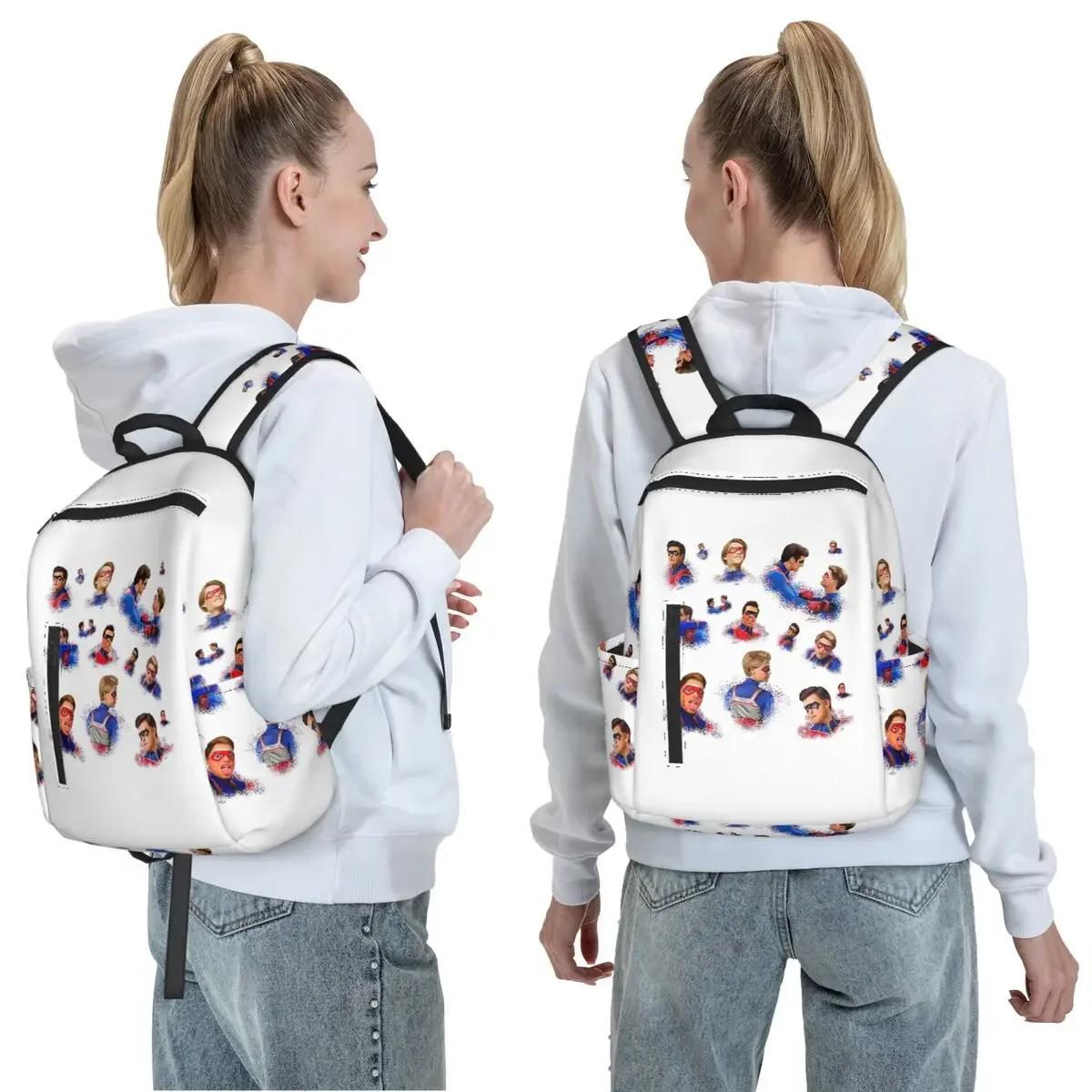 Captain Man And Kid Henry Danger Drawing Backpack Daypack Children BookBag School Bag Shoulder Bags for Men Women