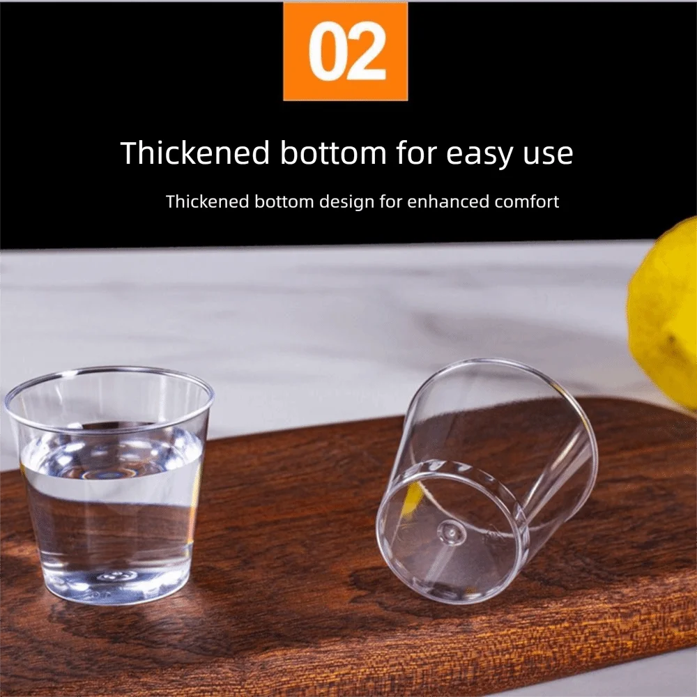 20/50pcs Transparent Clear Plastic Cups Reusable Thicken Disposable Plastics Cup Try Drinking Cup Reusable Muffin Cup Jelly Cups