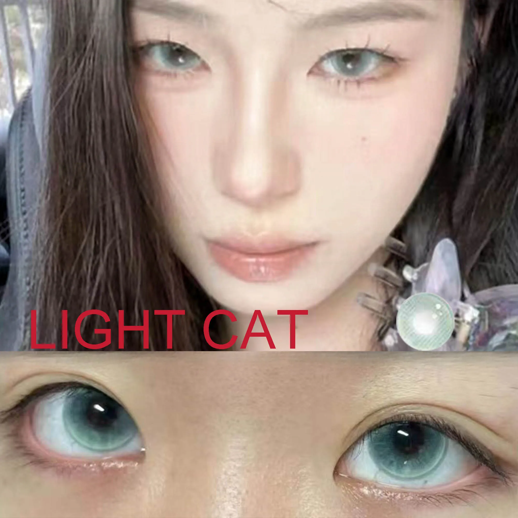 14.50mm Dolly Eye Soft Contacts Lenses with Power Anime Eyewear Accessories lentes de contacto Light Cat Green