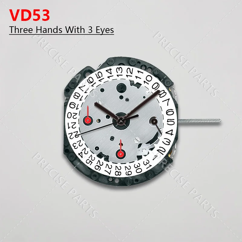 New Japanese Vd53C Multifunctional Quartz Movement 3.6.9 Seconds VD53B Movement VD53 Movement Date 3 Six Hand