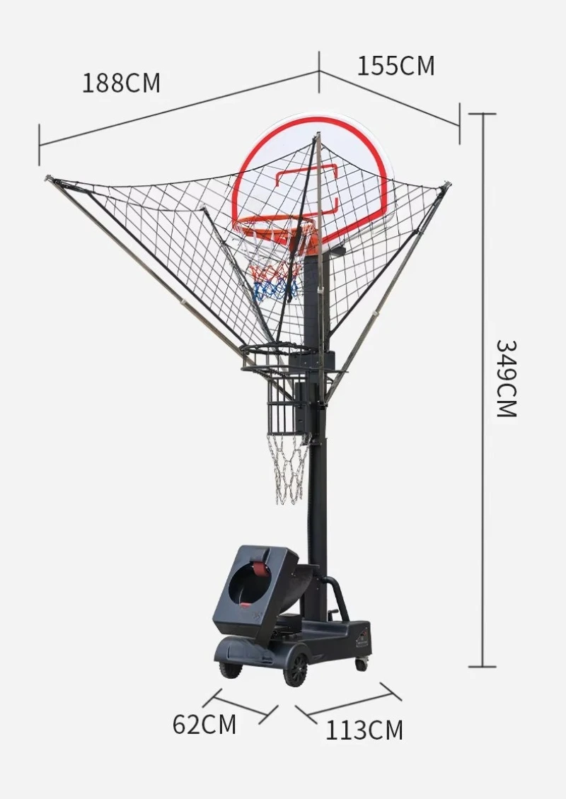 SIBOASI Portable Basketball Shooting Training Machine Remote Control Eco-Friendly Automatic Ball Return Foldable Durable K6809P2