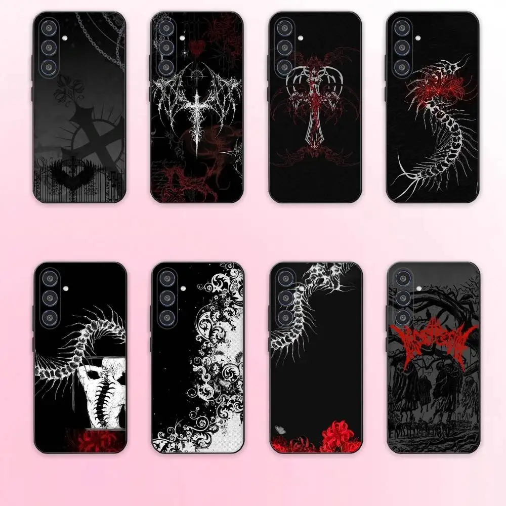

Gothic Coquette Cyber Sigilism Phone Case For Samsung Galaxy A73,A72,A71,A70,A53,A52,A51,Others Soft Black Cover