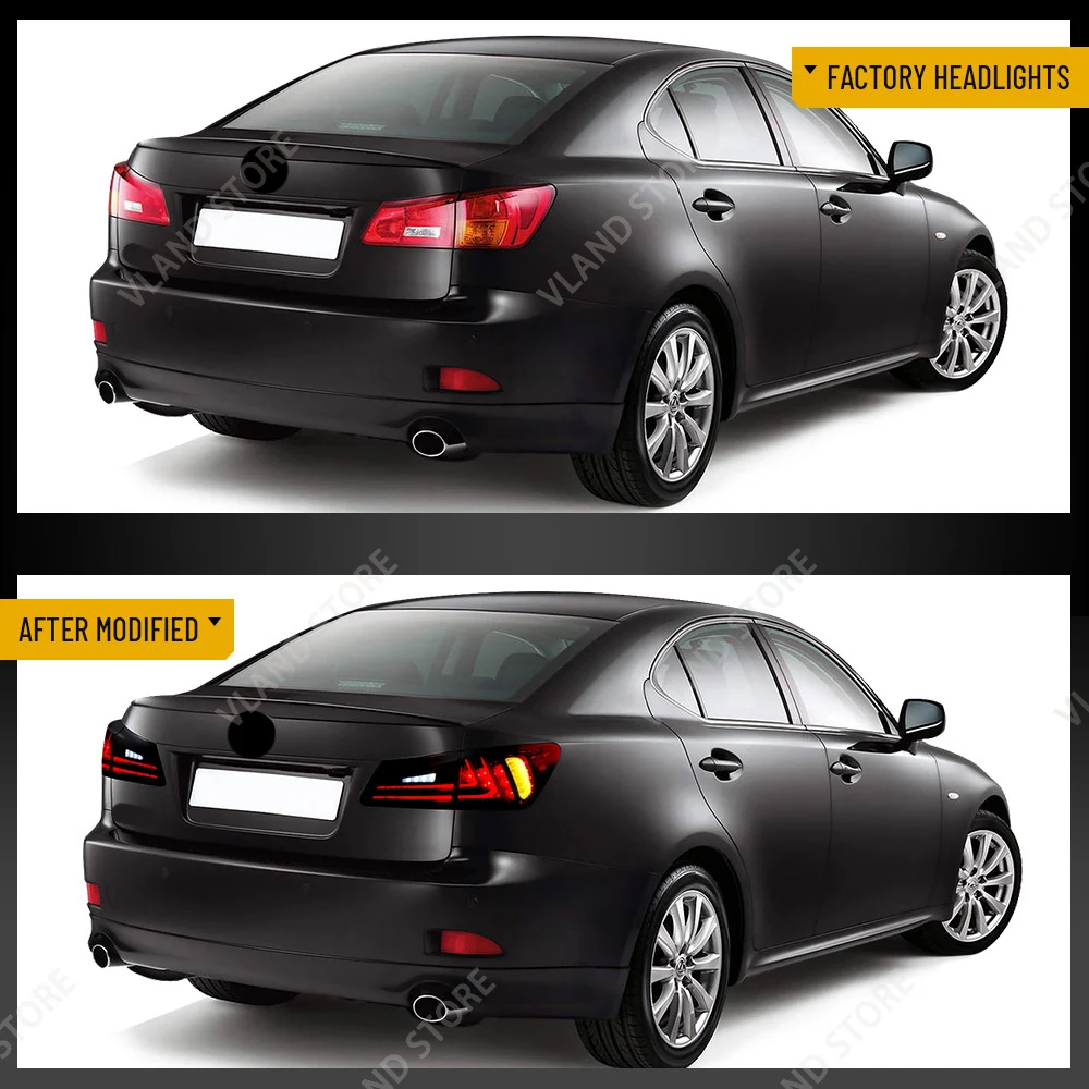 Vland 06-13 IS250 IS350 2. Generation (XE20) LED-Rückleuchten mit gelbem Blinker – Stilvolles Upgrade für verbesserte Sichtbarkeit – Detail 3