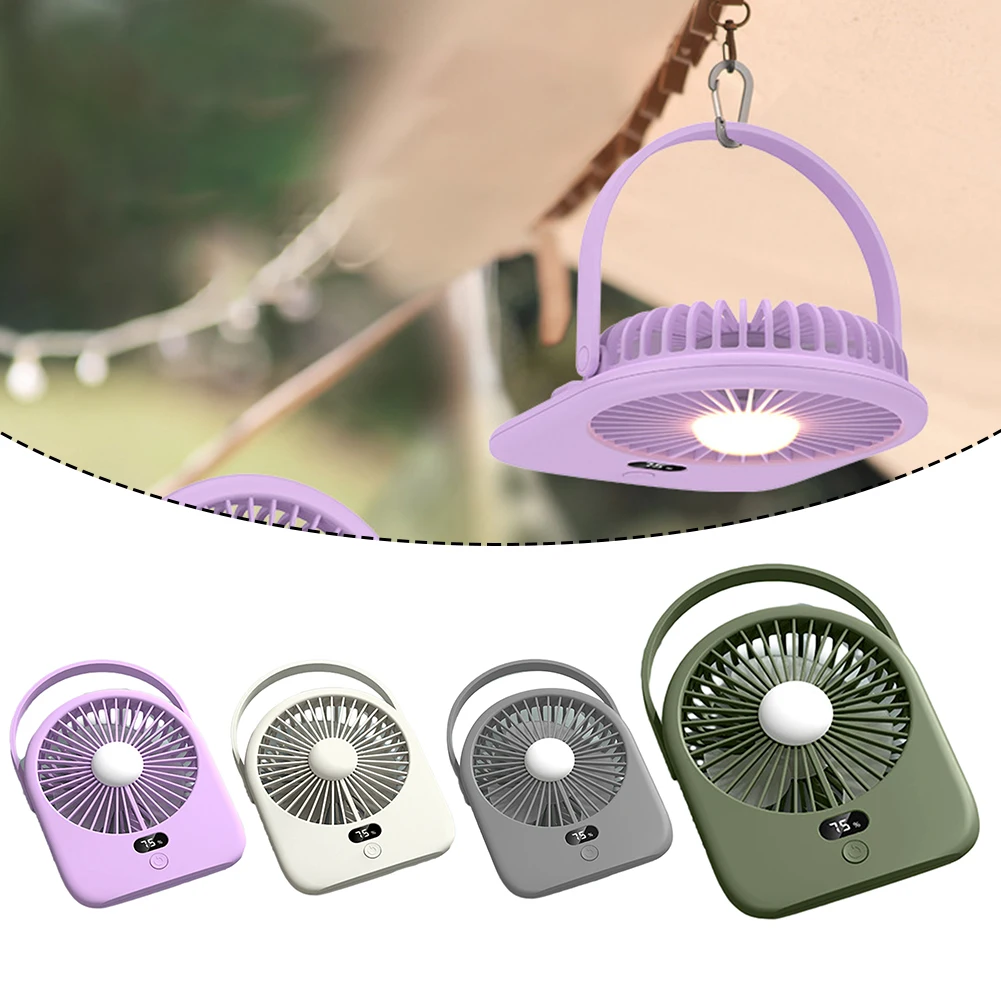 Hanging Dual-purpose Fan Light Usb Portable Digital Display Small Ceiling Fan Ultra Quiet Foldable Desktop Fan Mini Fan Office