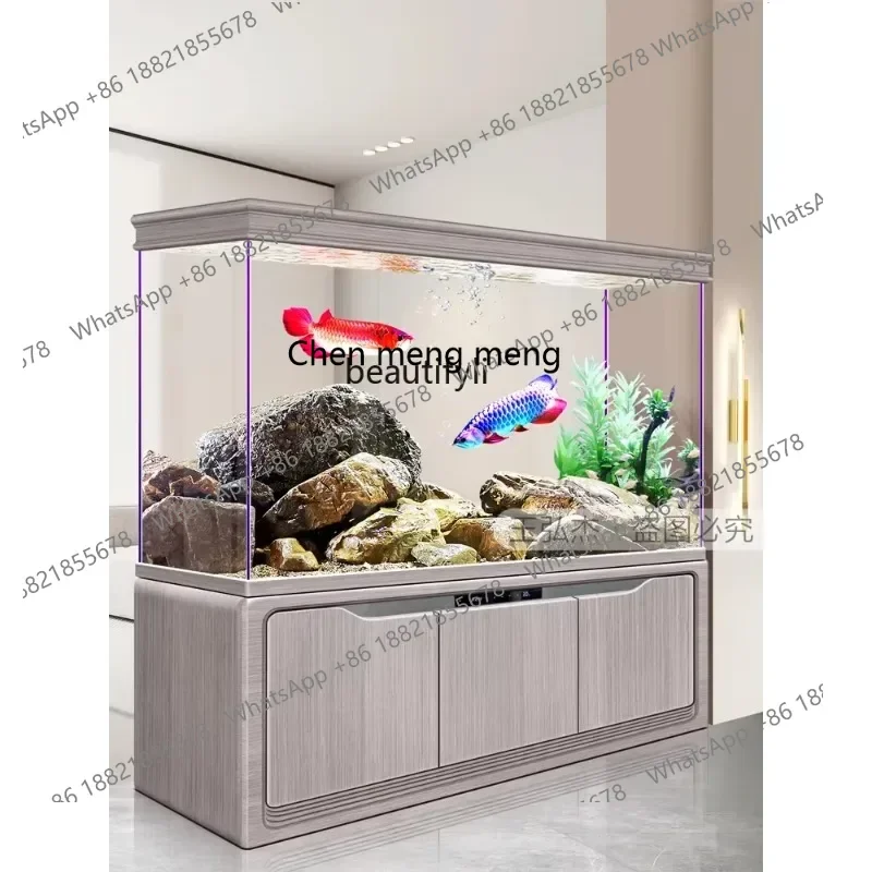 ss7486 Large Dragon Fish Tank Bottom Filter Living Room Change Water Household Screen Super White Glass Aquarium