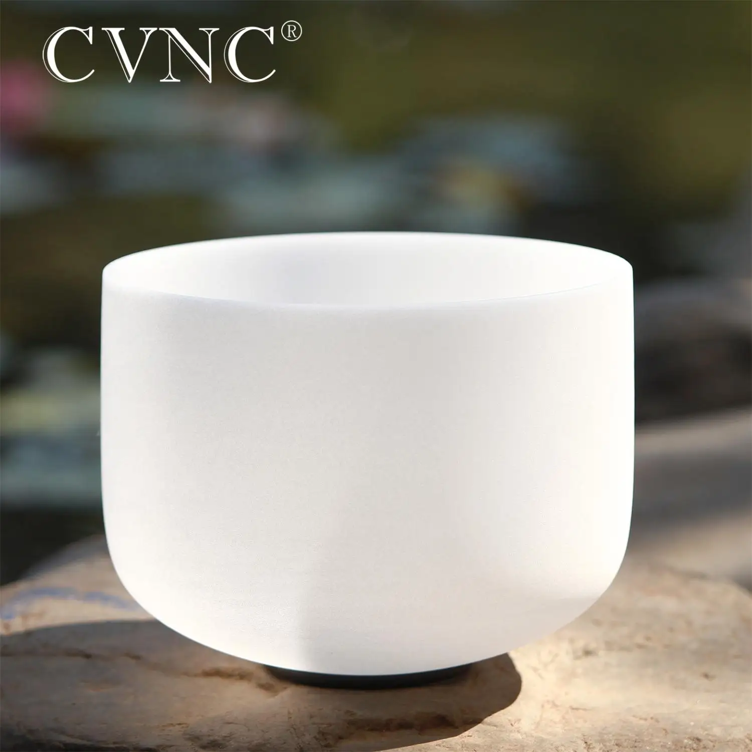 CVNC 432Hz 8 Inch C note White Frosted Quartz Crystal Singing Bowl For Sound Healing and Meditation Charka Balance With Mallet