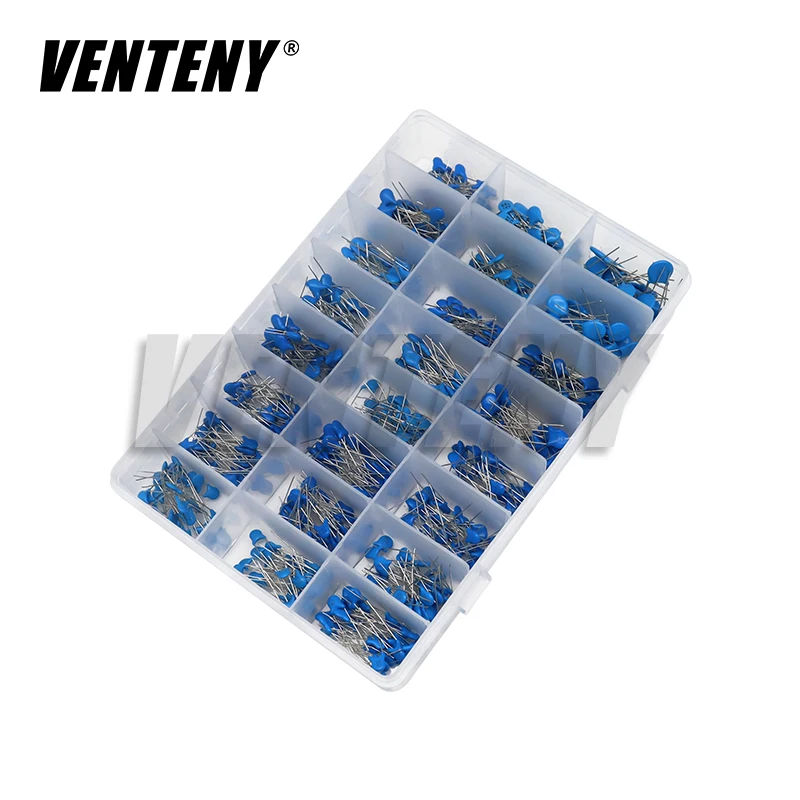 700pcs 1KV 1000V High Voltage Ceramic Capacitor Kit 10PF-100NF 24Values Capacitance Assorted Set Sample Pack