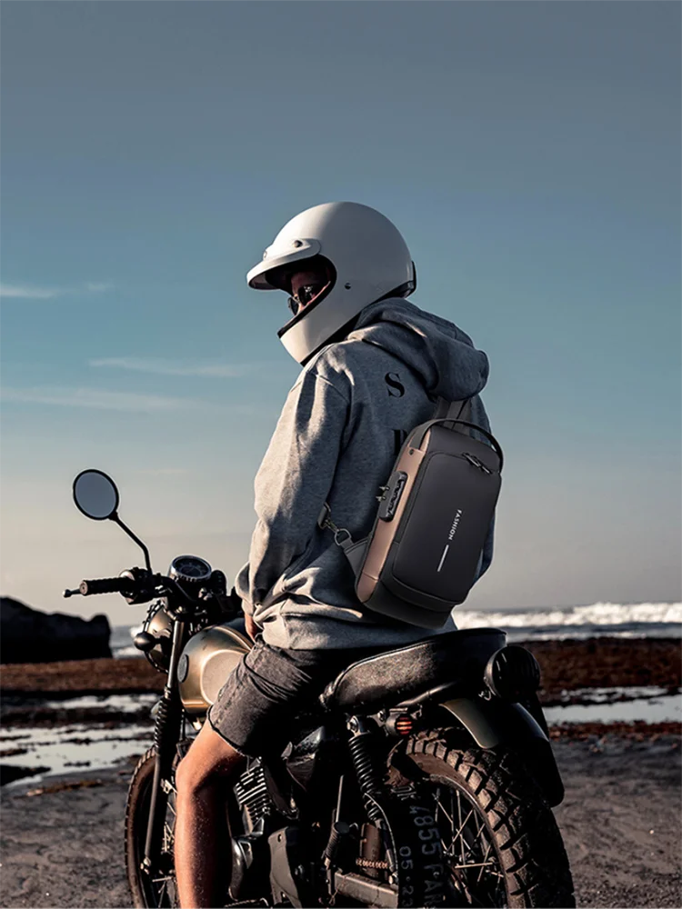 メンズ防水ランニングチェストバッグスポーツクロスボディ盗難防止サイクリングアウトドアレジャーバックパックシングルショルダーウエストバッグ