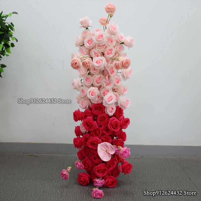 

НОВЫЙ Белый 2 м Искусственный Цветочный Бегун Роза Композиция Искусственный Цветочный Ряд Украшения Обеденного Стола Цветы Свадебное Украшение