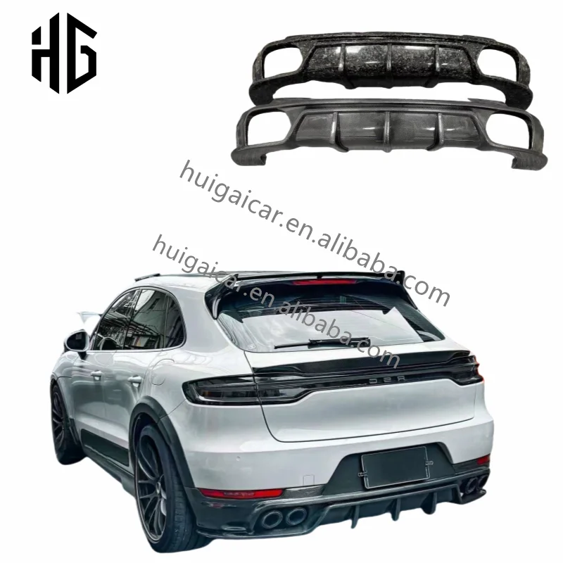 High Quality 3K Carbon Fiber Rear Bumper Splitter Trunk Lid Spoiler Car Diffuser for 2014-2022 Porsche Macan 95B 95B.1 95B.2