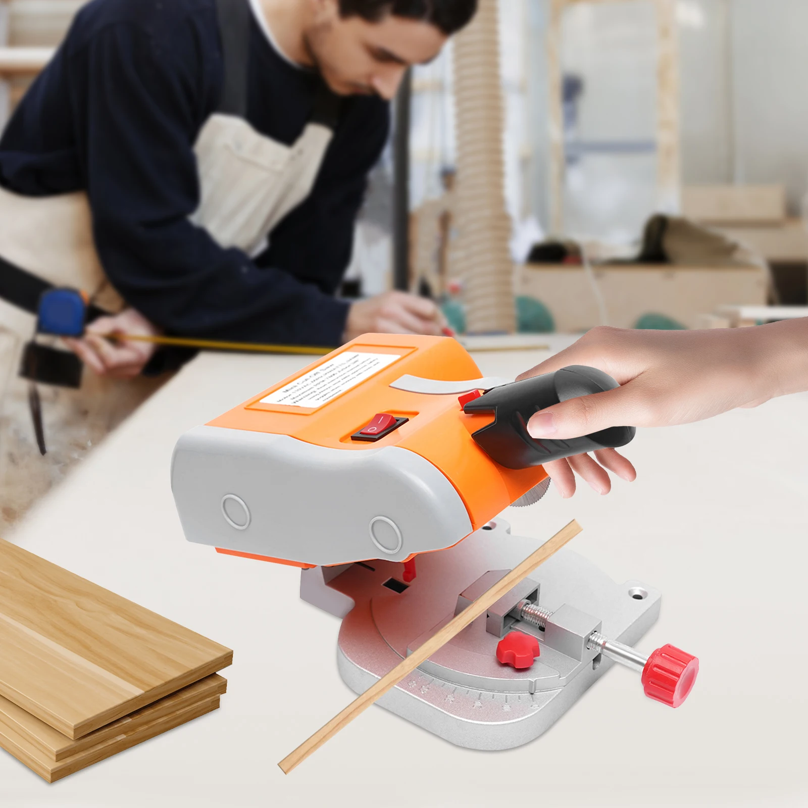 

90W 7800r/Min Mini Cut-off Saw, Cut Off Miter Saw with 1.97inch Saw Blade, Table Top Micro Cutter DIY Tool