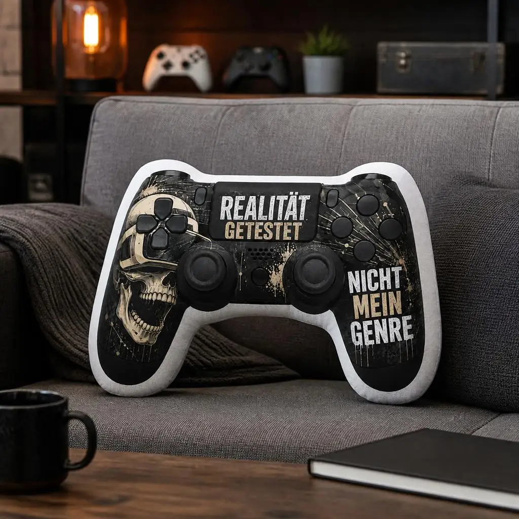 Reality Tested Skull Vr Gamer Humor Plush Pillow Cushion Irregular Stuffed Throw Pillow Home Decor Gift Sofa Bed