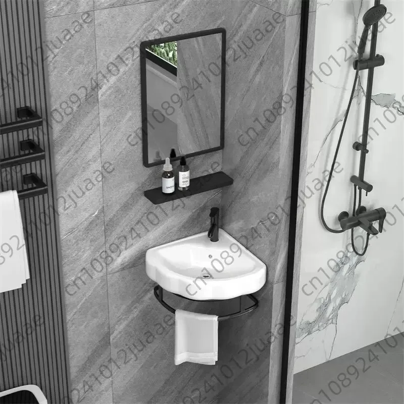 Wall-mounted Wash Basin for Small Apartment Balcony Mini Household Face Wash Single Basin Bathroom Wash Table 32x32 with Sewer
