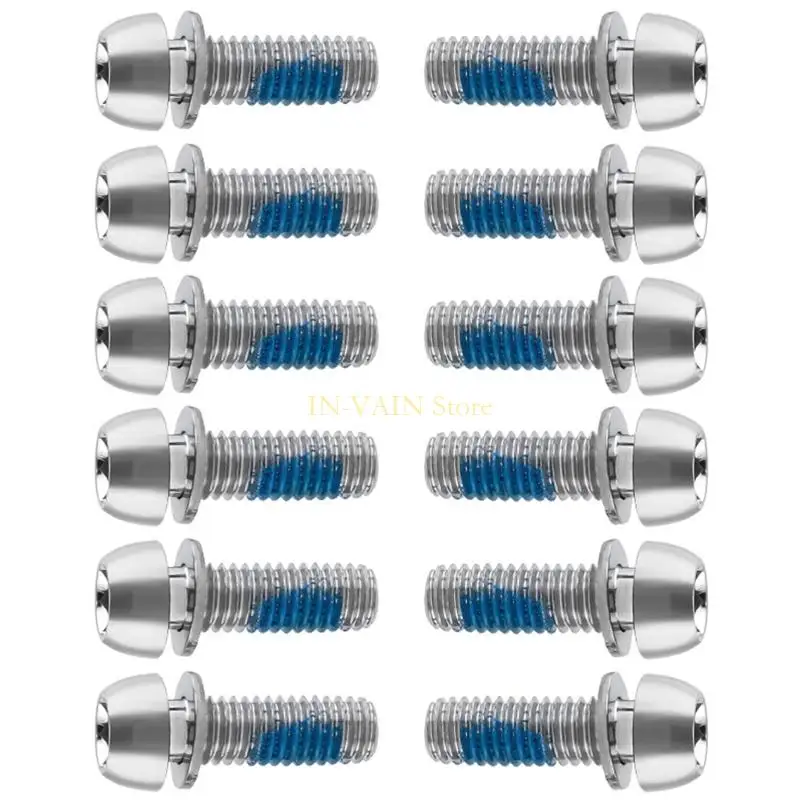 M5TC 12PCS دراجات القرص قرص الفرامل الفرجار البراغي استبدال البراغي البراغي الدائمة