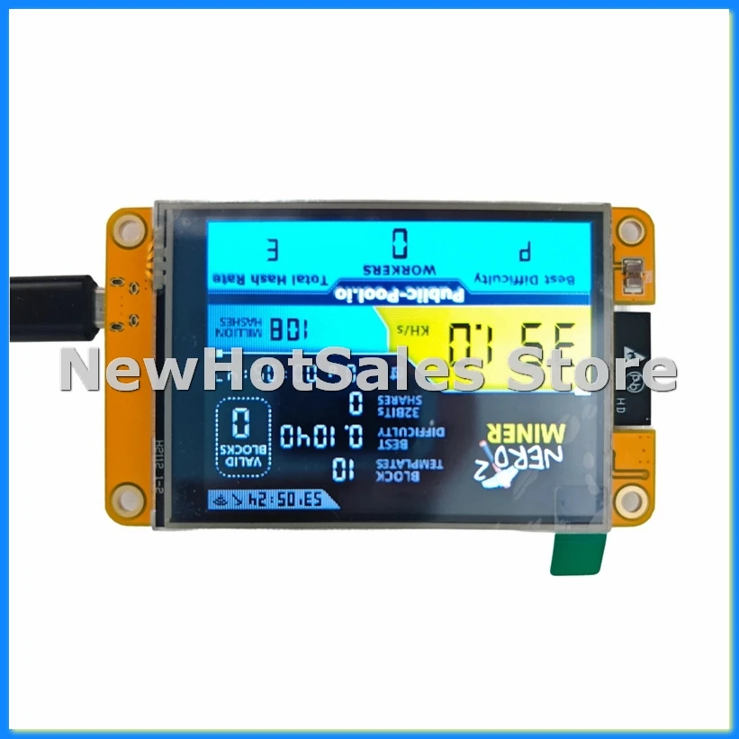 

NerdMiner 350KH/S Solo Miner 2,8-дюймовый интеллектуальный дисплей Bitcoin Crypto Solo Lottery Miner Модернизированный Harshrate NerdMiner-VVBC