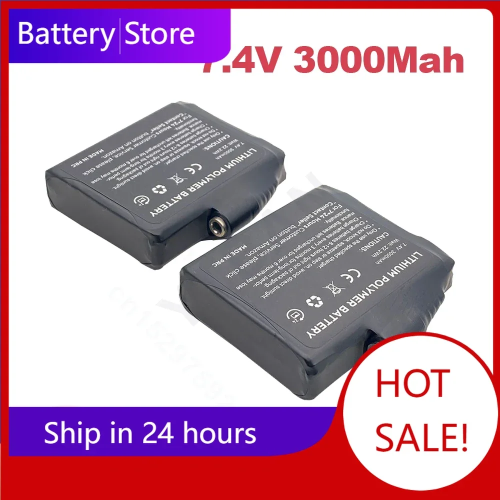 1-8PCS Heated Gloves Battery 7.4V 3000mah Lithium Polymer Battery for Heating Vest, Socks, Winter antifreeze Saver Heat Battery