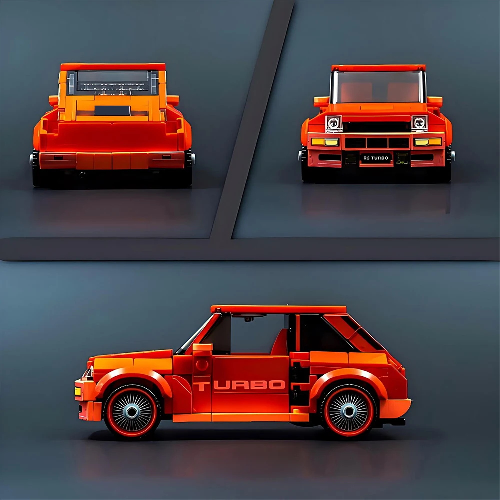 MOC Speed ​​Series 1980 Classic 5-Turbocharged Racing Car Model Building Blocks DIY Modular Car Assembly Toy Adult Birthday Gift