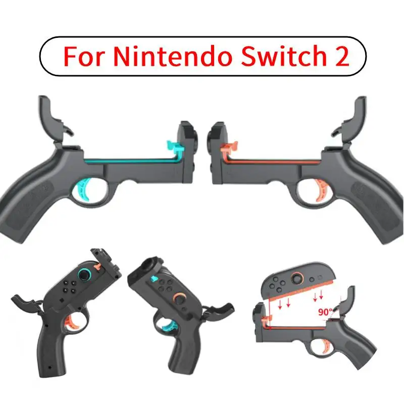 2 Pack Shooting Game Gun Controllers for Nintendo Switch 2 Controller, NS2 Gun Hand Grip Motion Controller Gamepad Joypad Gaming