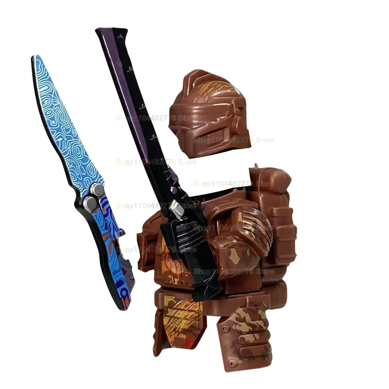 Figurines de soldats de jeu, armure lourde, accessoires de casque à deux couteaux, blocs de construction, jouets pour enfants, cadeaux DR25 DR24 DR23