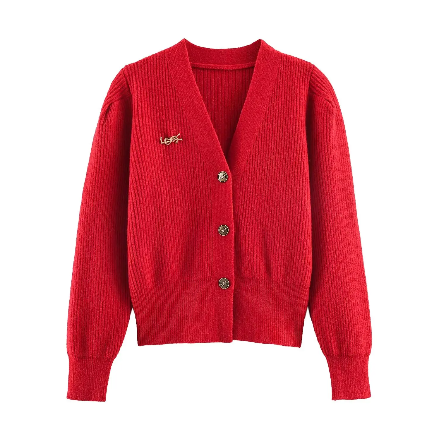 Dames Effen Gebreid Vest Lente Nieuwe Vrouwelijke V-hals Lange Mouwen Single Breasted Trui Jas Dame Casual Korte Gebreide Om