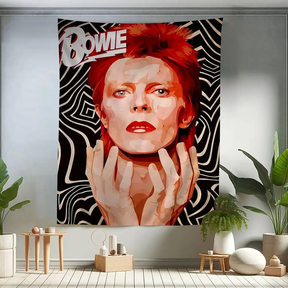Rock Singer D-David B-Bowie Cartoon Tapestry for Living Room Home Dorm Decor INS Home Decor