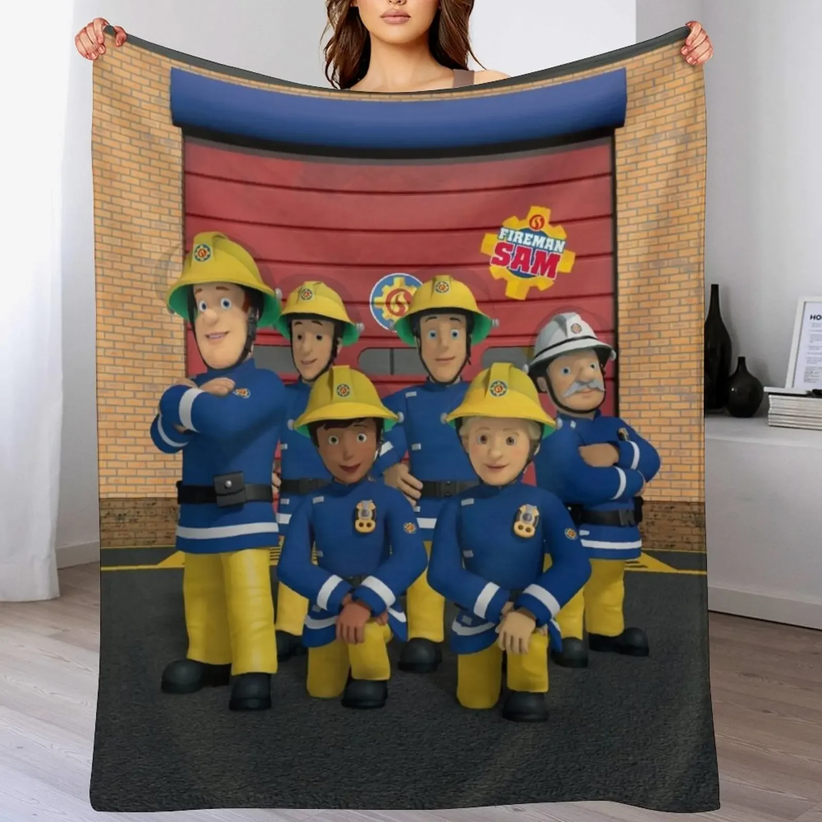 

Fireman Sam Company Throw Blanket Soft funny gift manga blankets and throws Blankets
