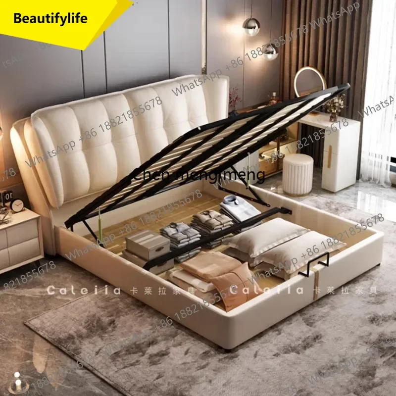 

X188 Design Platform Massage Bed Modern Leather Sleeping Princess Bed Bedroom Frame Double Queen Letto Matrimoniale Office Furni