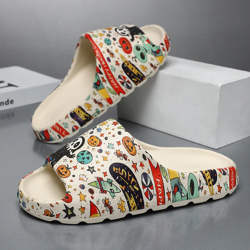 New Men's 2025 Summer Casual Sports Slippers Wear-Resistant Outer Wear Beach Couple Slippers
