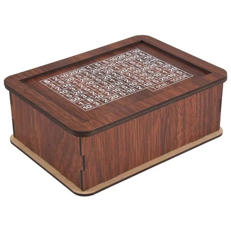 1 Piece Retro Money Box Japanese Piggy Bank With Counter Coin Boxes Wooden Children Piggy Bank Budget,1000 Euros-B51B